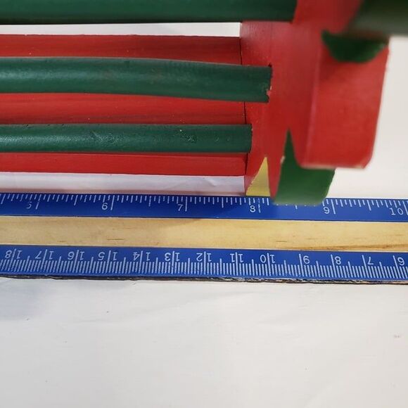 CUTE Little Red Christmas Poinsettia Wooden Basket Decor Holiday Handle Caddy - Picture 8 of 9